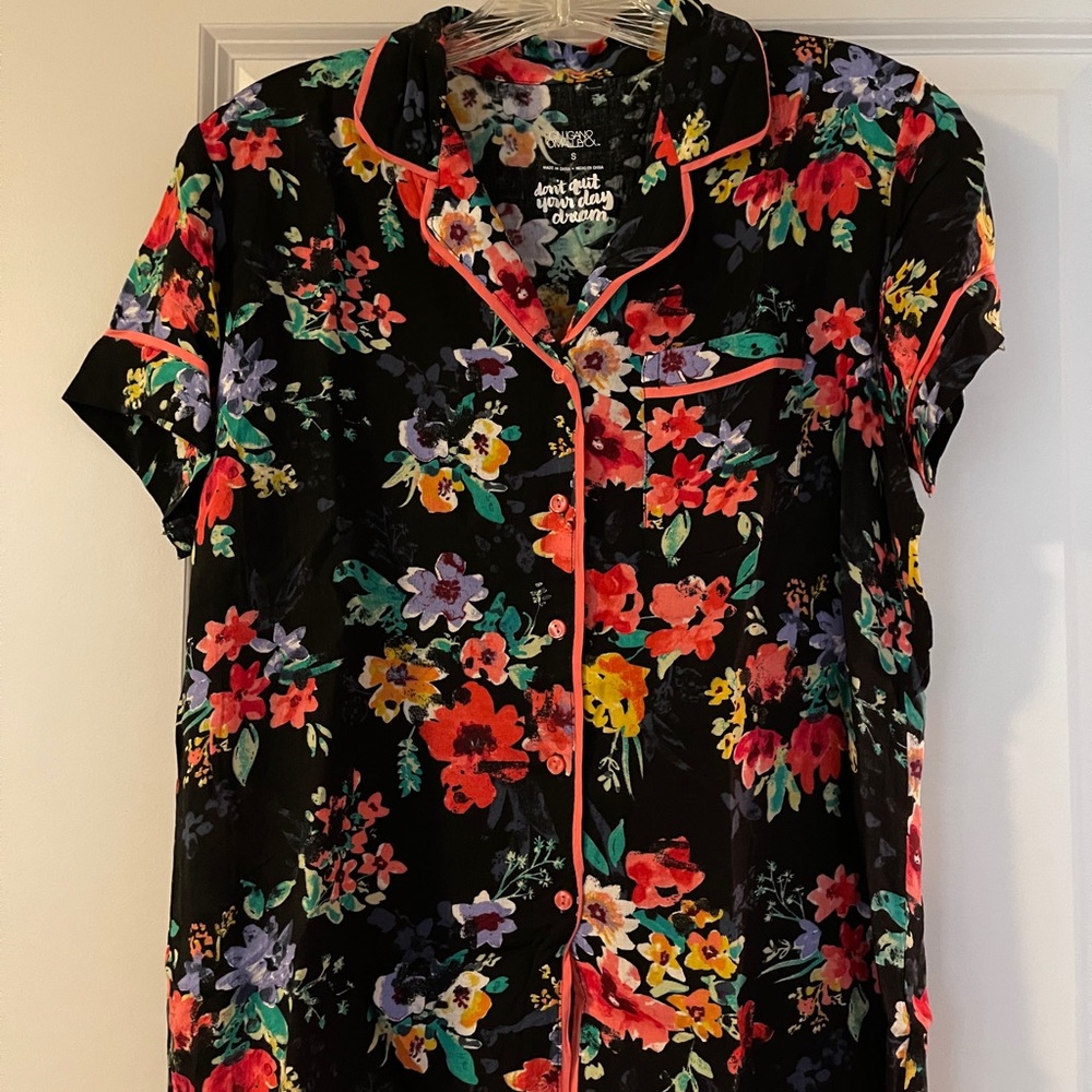 Target floral pajama set top and bottoms